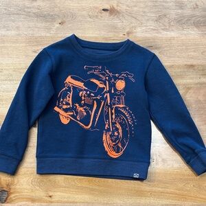 Appaman Navy Blue Sweatshirt with Orange Motorcycle 4 T